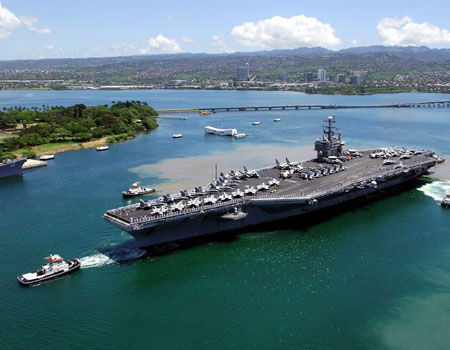 上海浦东国际机场集合,乘机飞往夏威夷,抵达后前往【 珍珠港】游览