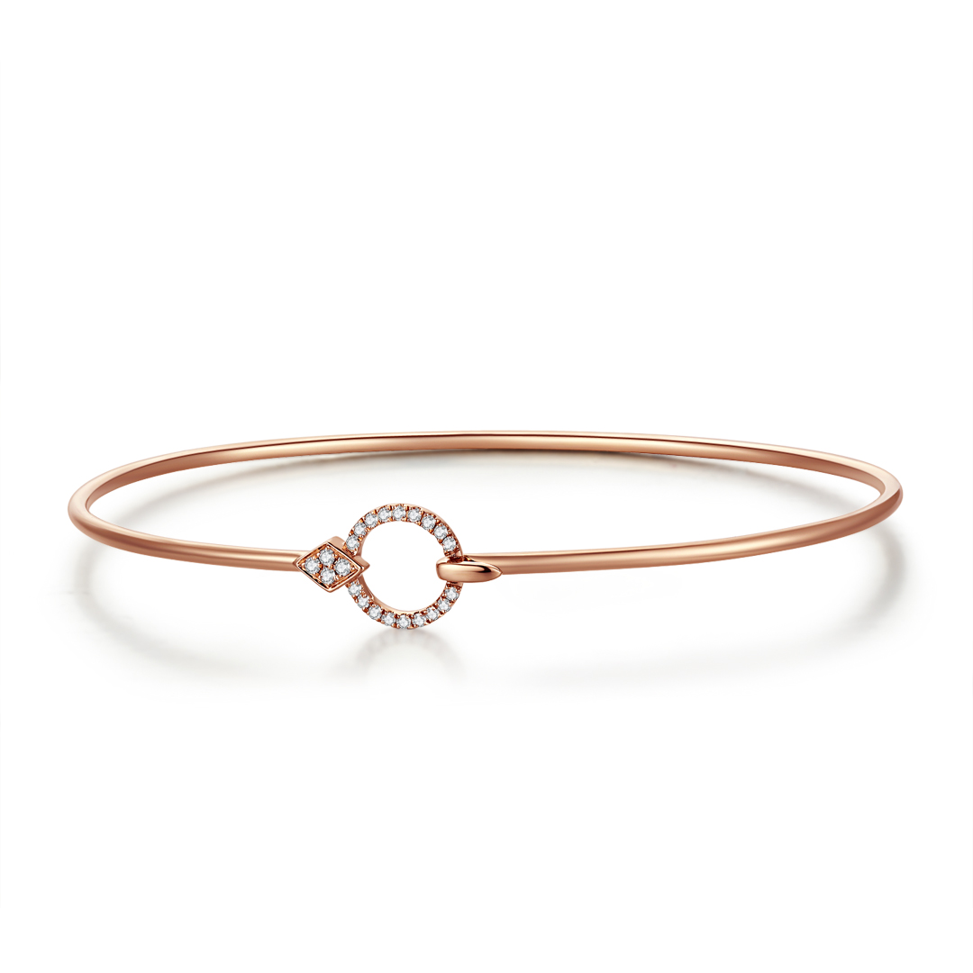 环环相扣18k金钻石手镯