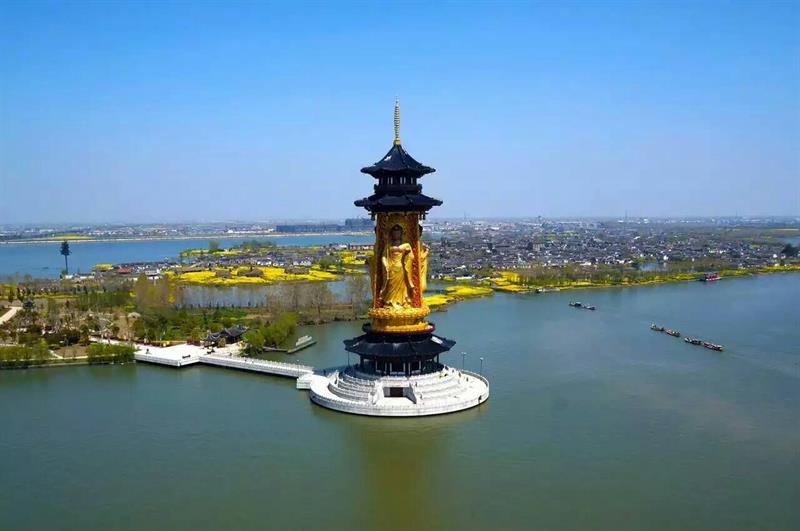 【年夜飯】泰州 鳳城河望海樓,鳳城河畫舫遊船,溱湖國家溼地公園,雲海